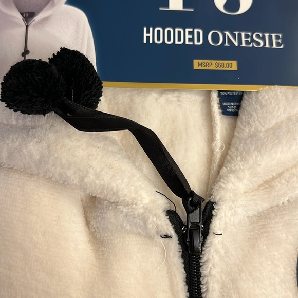 GHOST Hooded Onesie Pajama or Costume * size M * White with Black * Footless * - Picture 8 of 10